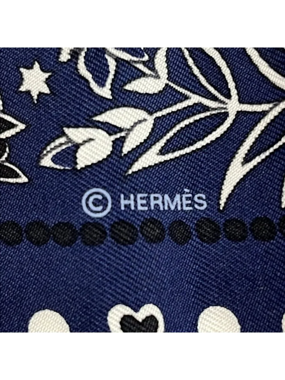 Hermes Scarf Twilly Navy White Black Entre Ciel Et Mer Same